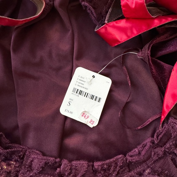 Free People Velvet Top with Ribbon Detail - Picture 3 of 3